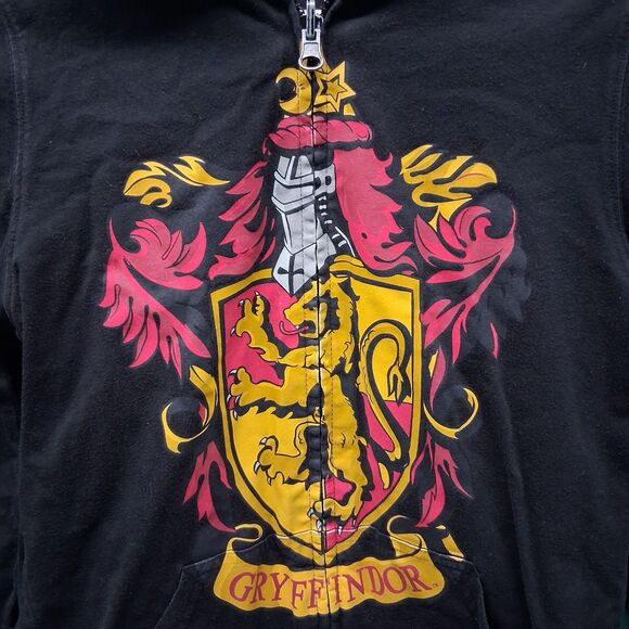 Harry Potter Gryffindor Reversible zipup hoodie Youth Small red black striped - Picture 5 of 8